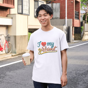 I Kärlek My Girlkompis Anpassningsbar   Minimalist T Shirt