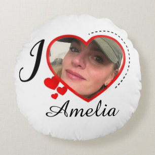 I Kärlek My Girlkompis Anpassningsbar Personlig Rund Kudde