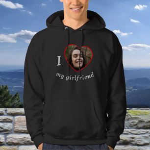 I Kärlek My Girlkompis Anpassningsbar Photo Text Hoodie
