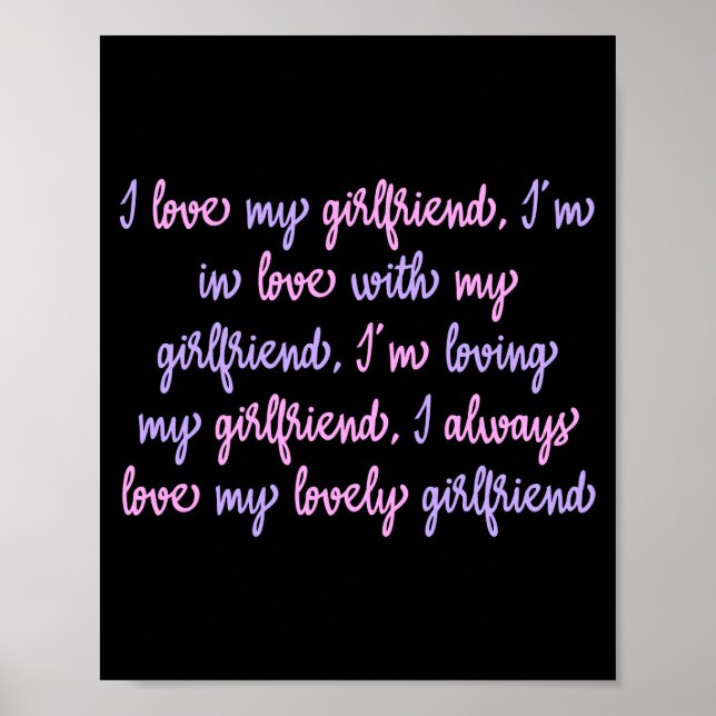 I Kärlek My Girlkompis Anpassningsbar Poster (Framsidan)