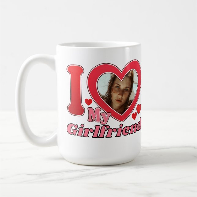 I Kärlek My Girlkompis Boykompis Wife Make Photo Kaffemugg (Vänster)