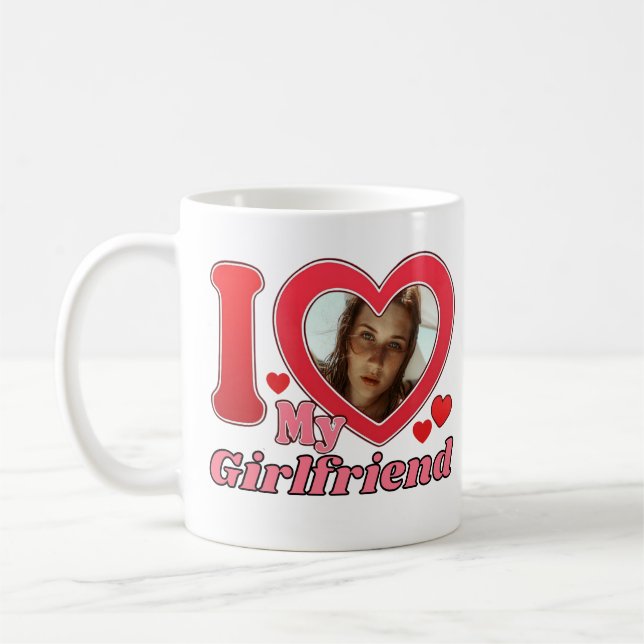 I Kärlek My Girlkompis Boykompis Wife Make Photo Kaffemugg (Vänster)