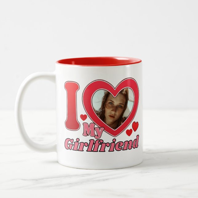 I Kärlek My Girlkompis Boykompis Wife Make Photo Två-Tonad Mugg (Vänster)