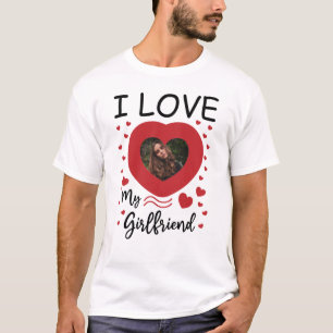 I Kärlek My Girlkompis Heart Anpassningsbar Photo T Shirt