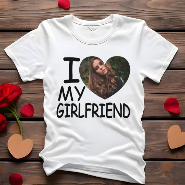 I Kärlek My Girlkompis Heart Anpassningsbar Photo T Shirt (Skapare uppladdad)