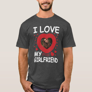 I Kärlek My Girlkompis Heart Anpassningsbar Photo T Shirt