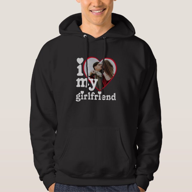 I Kärlek My Girlkompis Personlig Photo Hoodie (Framsida)