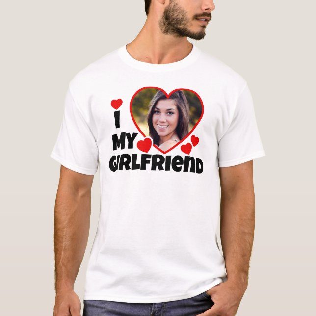 I Kärlek My Girlkompis Personlig Photo T-Shirt (Framsida)
