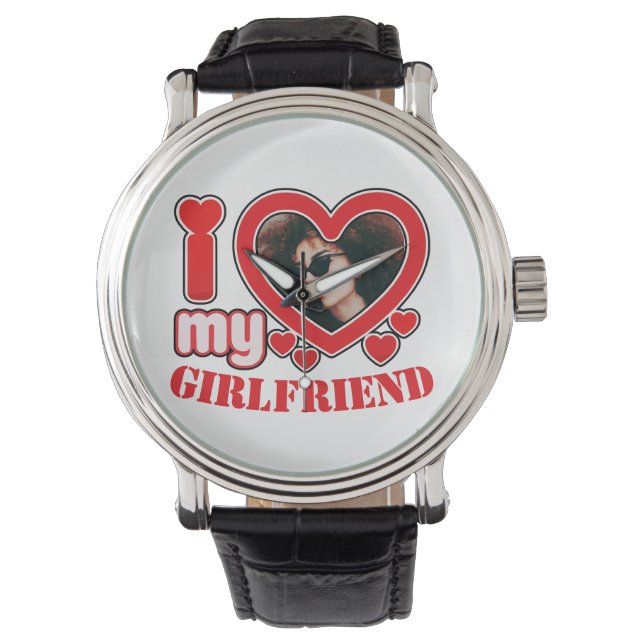 I Kärlek My Girlkompis Personlig Photo Text Armbandsur (Framsida)