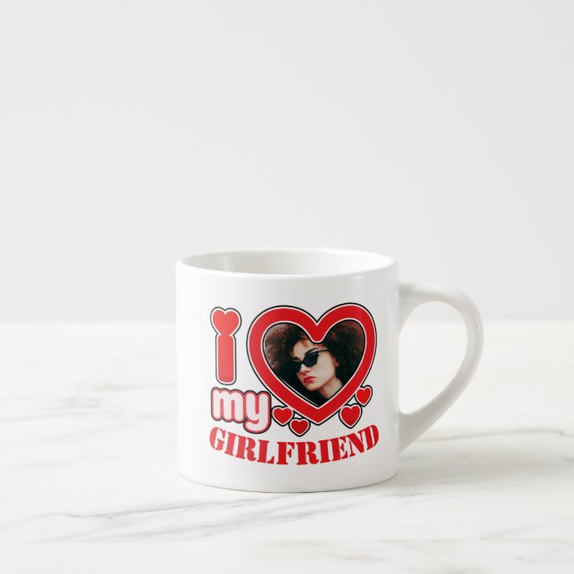 I Kärlek My Girlkompis Personlig Photo Text Espressomugg (Höger)