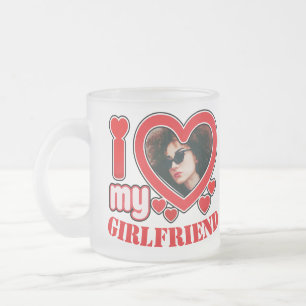 I Kärlek My Girlkompis Personlig Photo Text Frostad Glasmugg