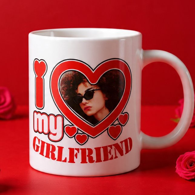 I Kärlek My Girlkompis Personlig Photo Text Jumbo Mugg (Skapare uppladdad)