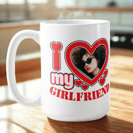 I Kärlek My Girlkompis Personlig Photo Text Kaffemugg