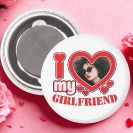 I Kärlek My Girlkompis Personlig Photo Text Magnet