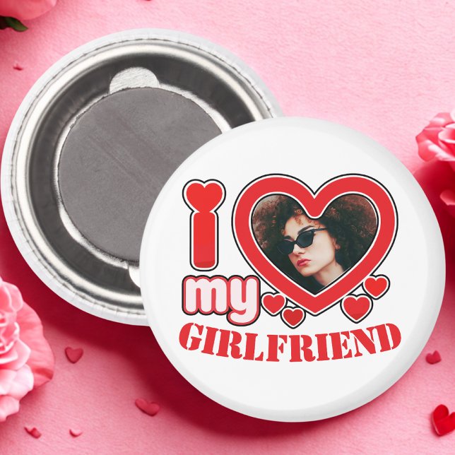I Kärlek My Girlkompis Personlig Photo Text Magnet (Skapare uppladdad)
