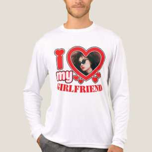 I Kärlek My Girlkompis Personlig Photo Text T Shirt