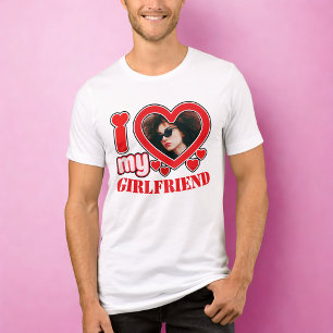 I Kärlek My Girlkompis Personlig Photo Text T Shirt