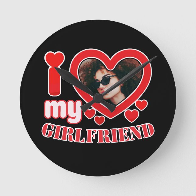 I Kärlek My Girlkompis Personlig Rund Klocka (Framsida)