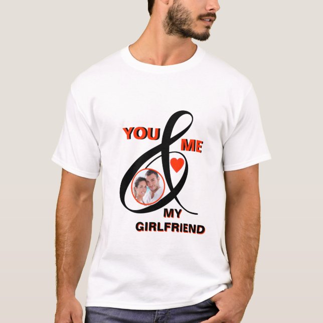 I Kärlek My Girlkompis Photo Anpassningsbar T-Shir T Shirt (Framsida)