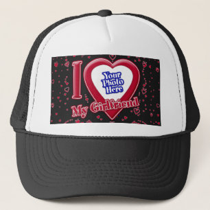 I Kärlek My Girlkompis Photo Red Hearts Black Keps