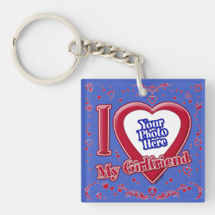 I Kärlek My Girlkompis Photo Red Hearts Deep Royal