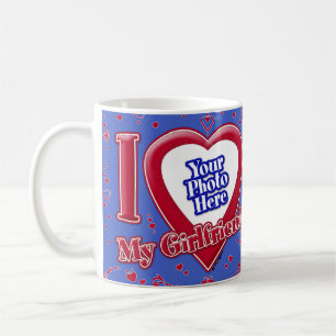 I Kärlek My Girlkompis Photo Red Hearts Deep Royal Kaffemugg
