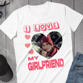 I Kärlek My Girlkompis Rosa Heart Anpassningsbar P T Shirt