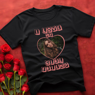 I Kärlek My Girlkompis Rosa Heart Anpassningsbar P T Shirt