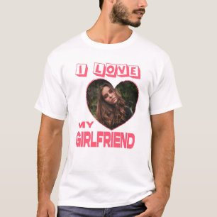 I Kärlek My Girlkompis Rosa Heart Anpassningsbar T Shirt