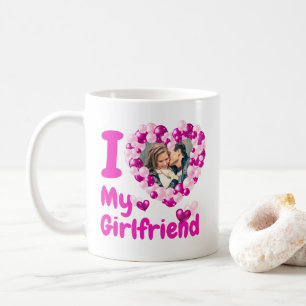 I Kärlek My Girlkompis Shock rosa Anpassningsbar P Kaffemugg
