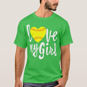 I Kärlek My Girls Mamma Softball Cute Softball Mam T Shirt