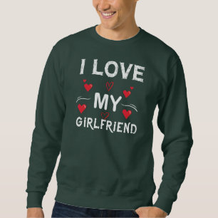 I Kärlek My Girlvän-Valentines day-Romantic-Funny Lång Ärmad Tröja