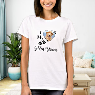 I Kärlek My Golden Retriever Cute Heart Hund Photo T Shirt