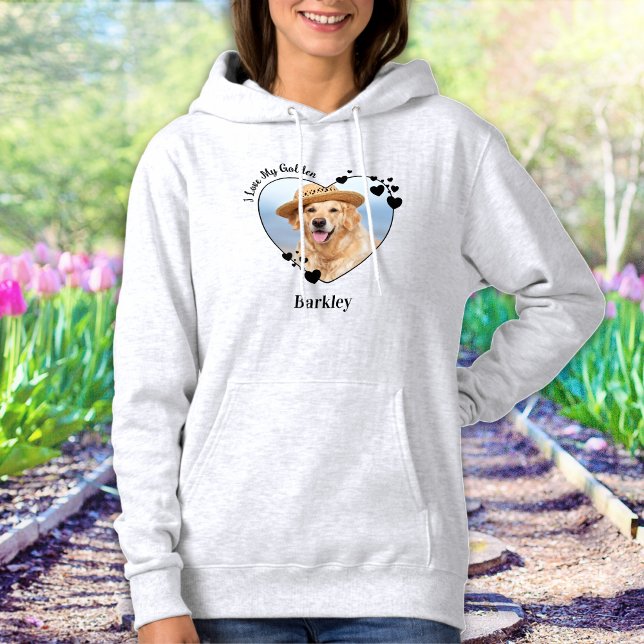 I Kärlek My Golden Retriever Hund Heart Pet Photo T Shirt (Skapare uppladdad)