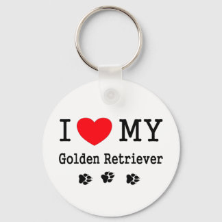 I Kärlek My Golden Retriever Nyckelring