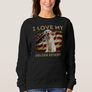 I Kärlek My Golden Retriever Pappa Mamma Amerikans T Shirt