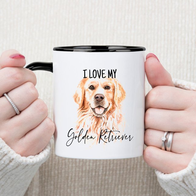 I Kärlek My Golden Retriever Scripty Mugg (Skapare uppladdad)