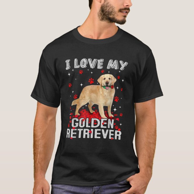  I Kärlek My Golden Retriever T Shirt (Framsida)