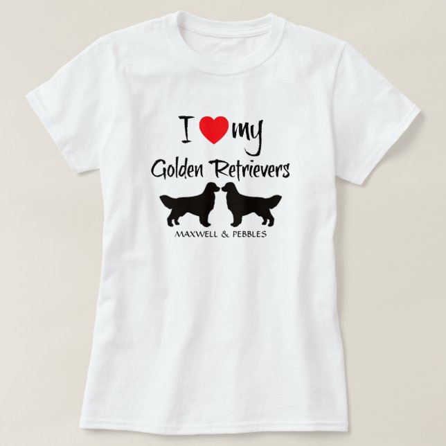 I Kärlek My Golden Retrievers Tee (Design framsida)