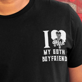 I Kärlek My Goth Boykompis White Heart Photo Vapen T Shirt