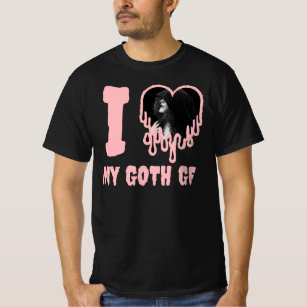 I Kärlek My Goth GF Rosa Dripping Heart Photo T Shirt