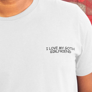 I Kärlek My Goth Girlkompis Black Tecknad Sans Fun T Shirt