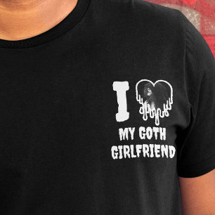 I Kärlek My Goth Girlkompis Drip White Heart Photo T Shirt
