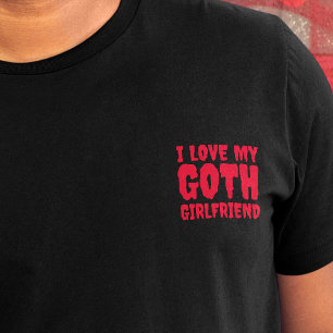 I Kärlek My Goth Girlkompis Dripping Red Text Slog T Shirt