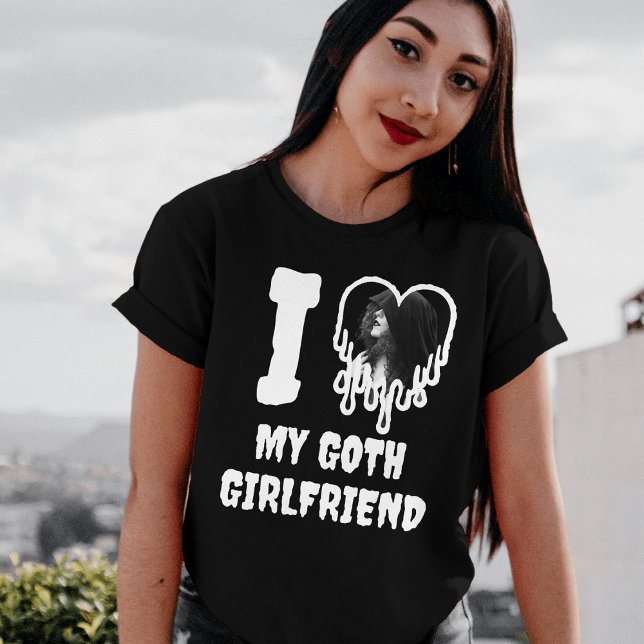 I Kärlek My Goth Girlkompis, Heart Photo T Shirt (In Situ)