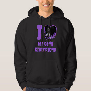 I Kärlek My Goth Girlkompis Lila Heart Photo Hoodie