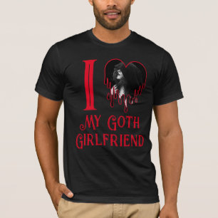 I Kärlek My Goth Girlkompis Red Heart Gothic Photo T Shirt