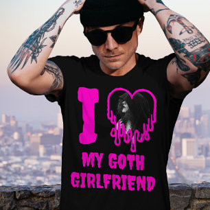 I Kärlek My Goth Girlkompis Rosa Drip Heart Photo T Shirt