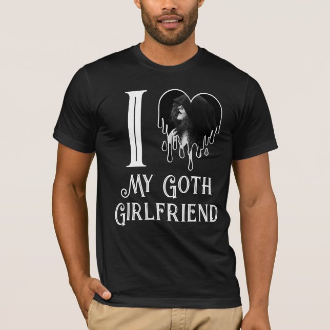 I Kärlek My Goth Girlkompis White Heart Gothic Pho T Shirt (Framsida)