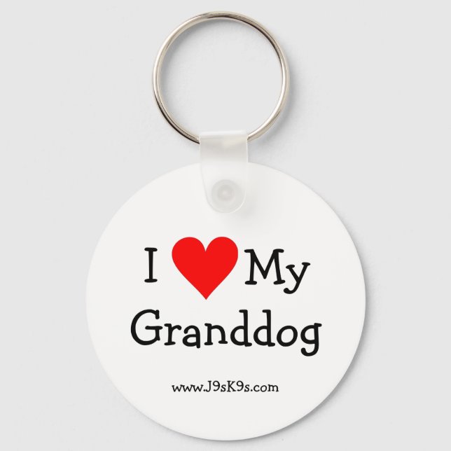 I Kärlek My Granddog Keychain Nyckelring (Framsida)